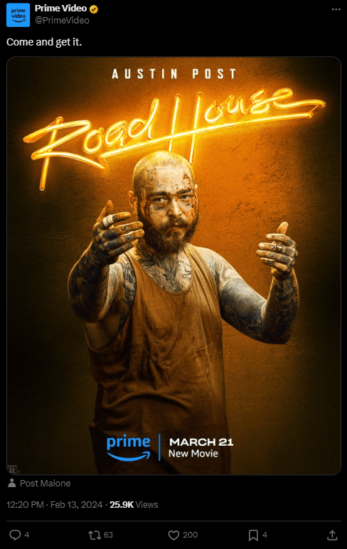 Post Malone casted as “Carter” in the up-and-coming rendition of&nbsp;Roadhouse